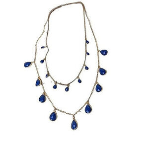 Teardrop Blue Layered Necklace